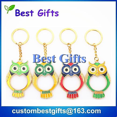 Owl shape keychain with custom design