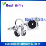 Custom silver earphone cufflinks