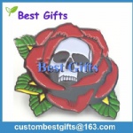 Dead series custom lapel pin, skull flower lapel pin