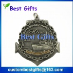 Promotional gifts antique silver medal with custom logo
