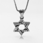 Vintage stainless steel  six pointed star pendant for men