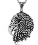 Vintage stainless steel eagle head pendant