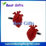 Custom  heart shaped cufflinks for men